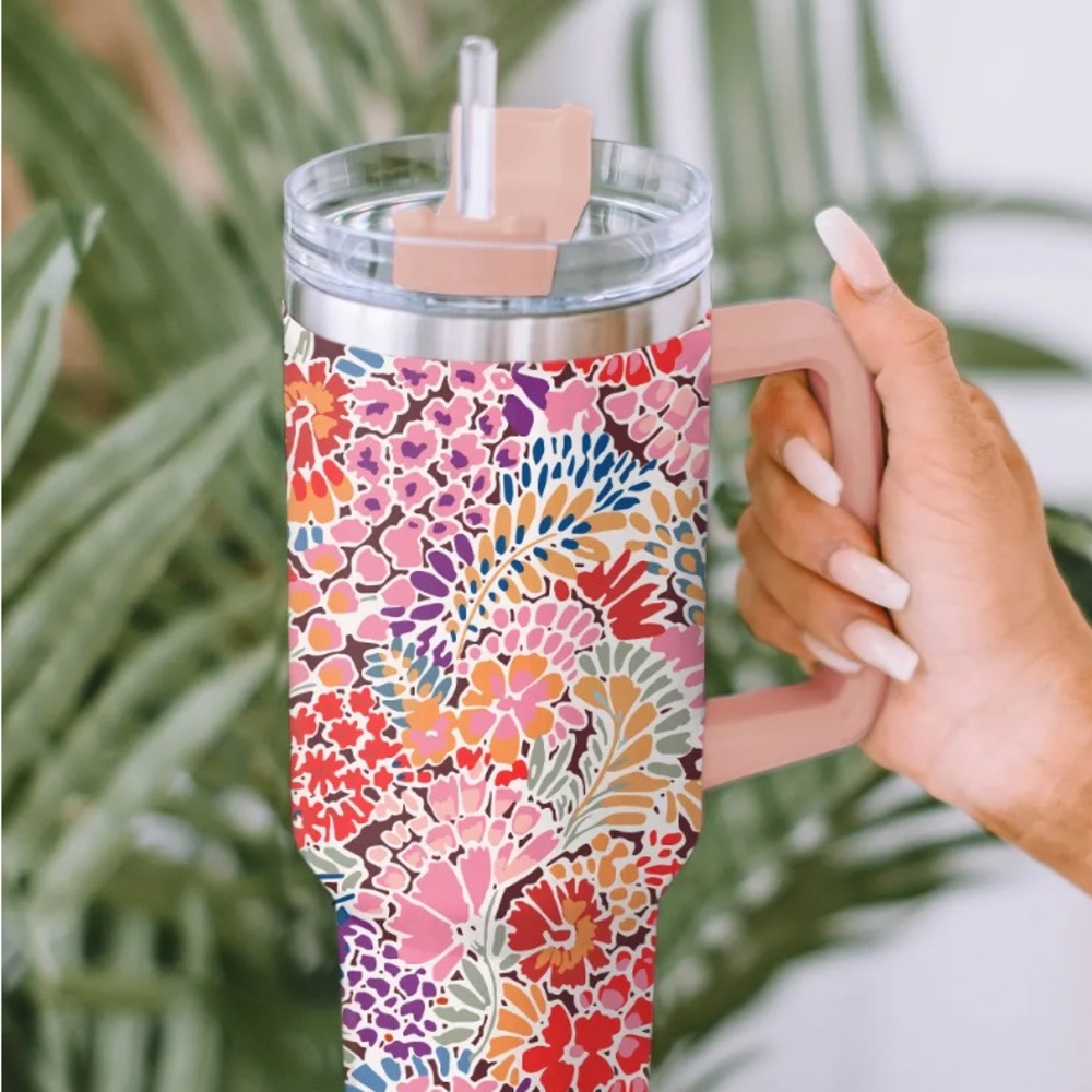 Floral tumbler 40 oz
